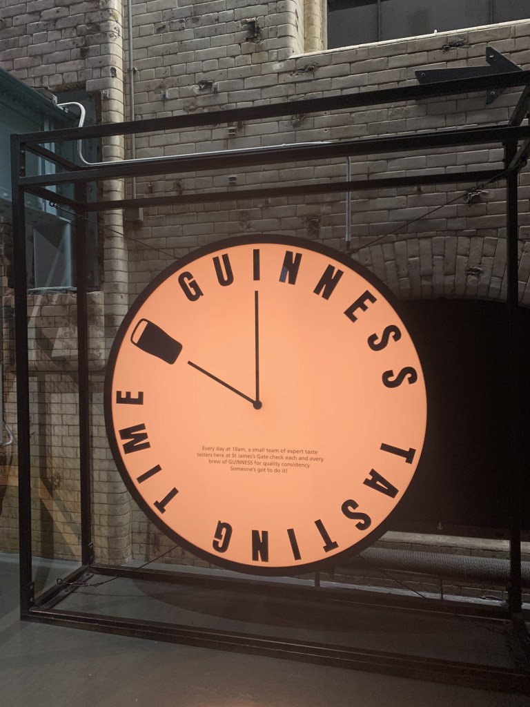 A photo of Guinness Brewery clock in Dublin, Ireland