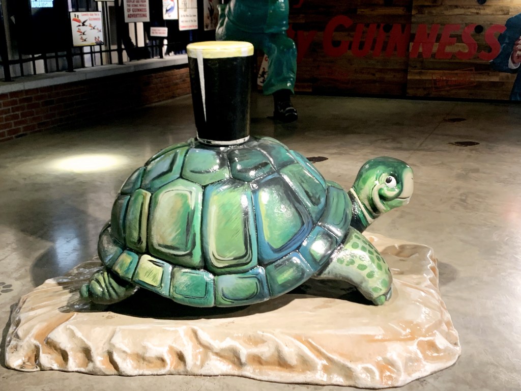A photo of the Guinness Brewery turtle in Dublin, Ireland
