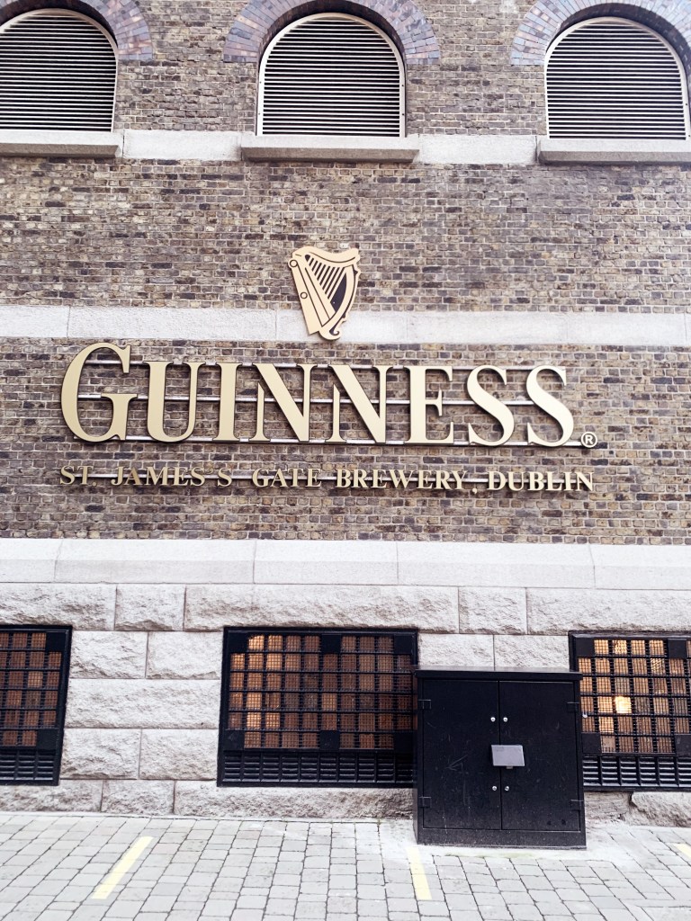 A photo of the Guinness Brewery sign in Dublin, Ireland