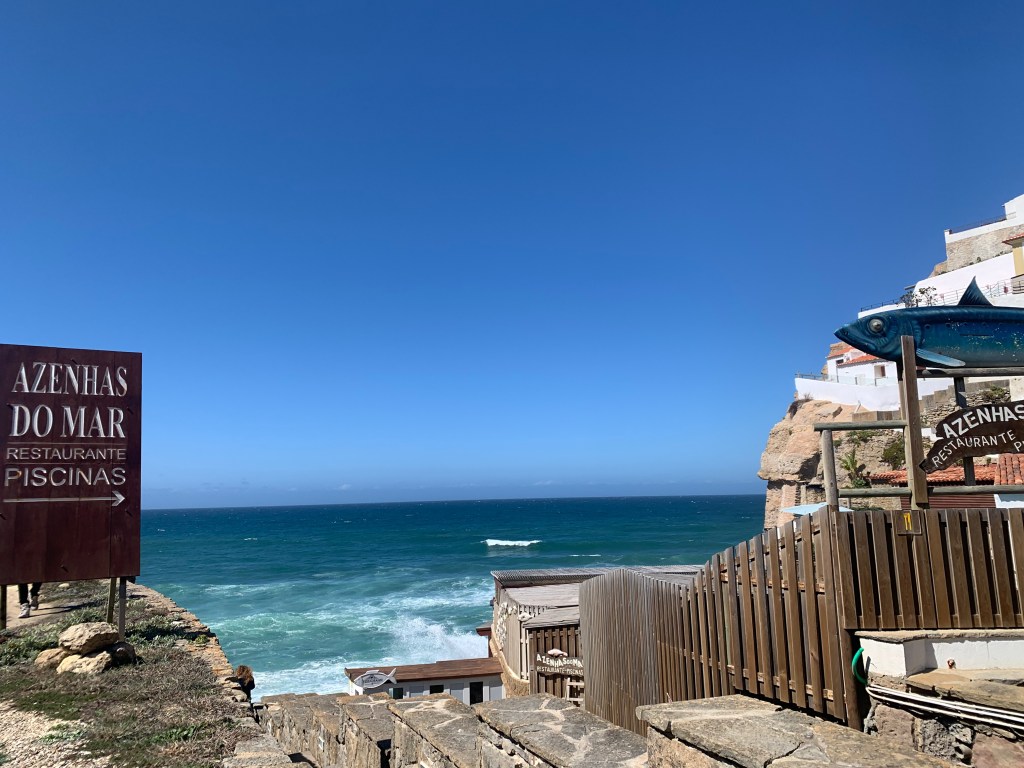 A photo of the walkway leading down to the Azenhas do Mar Restaurant