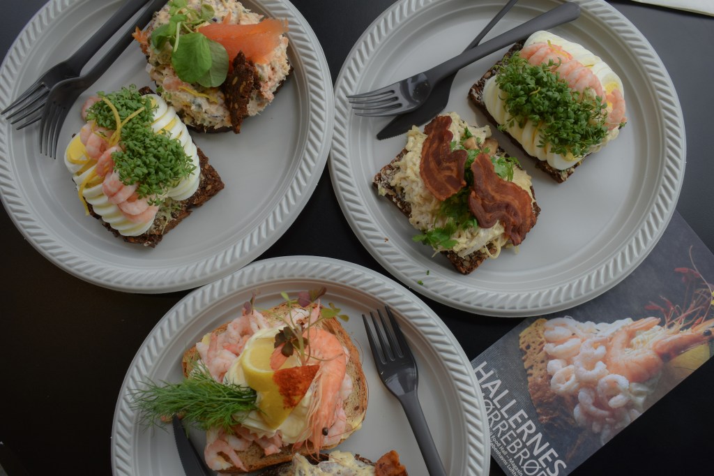 A photo of Smørrebrød in Copenhagen, Denmark