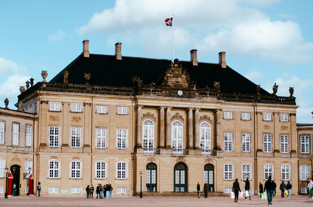 A photo of Amalienborg Palace in Copenhagen, Denmark