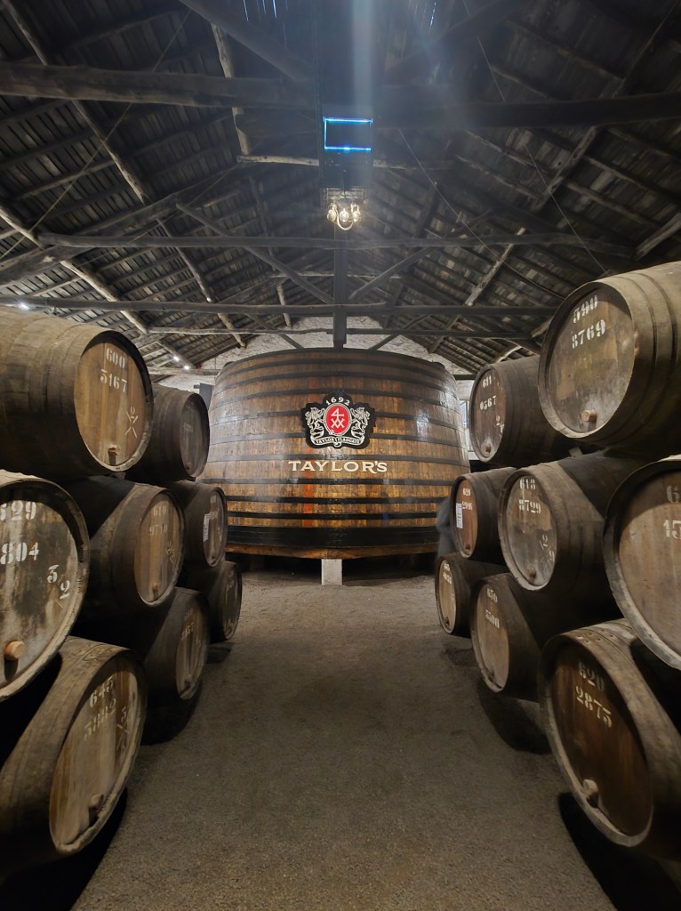 Barrel room at Taylor Fladgate Cellars in Vila Nova de Gaia